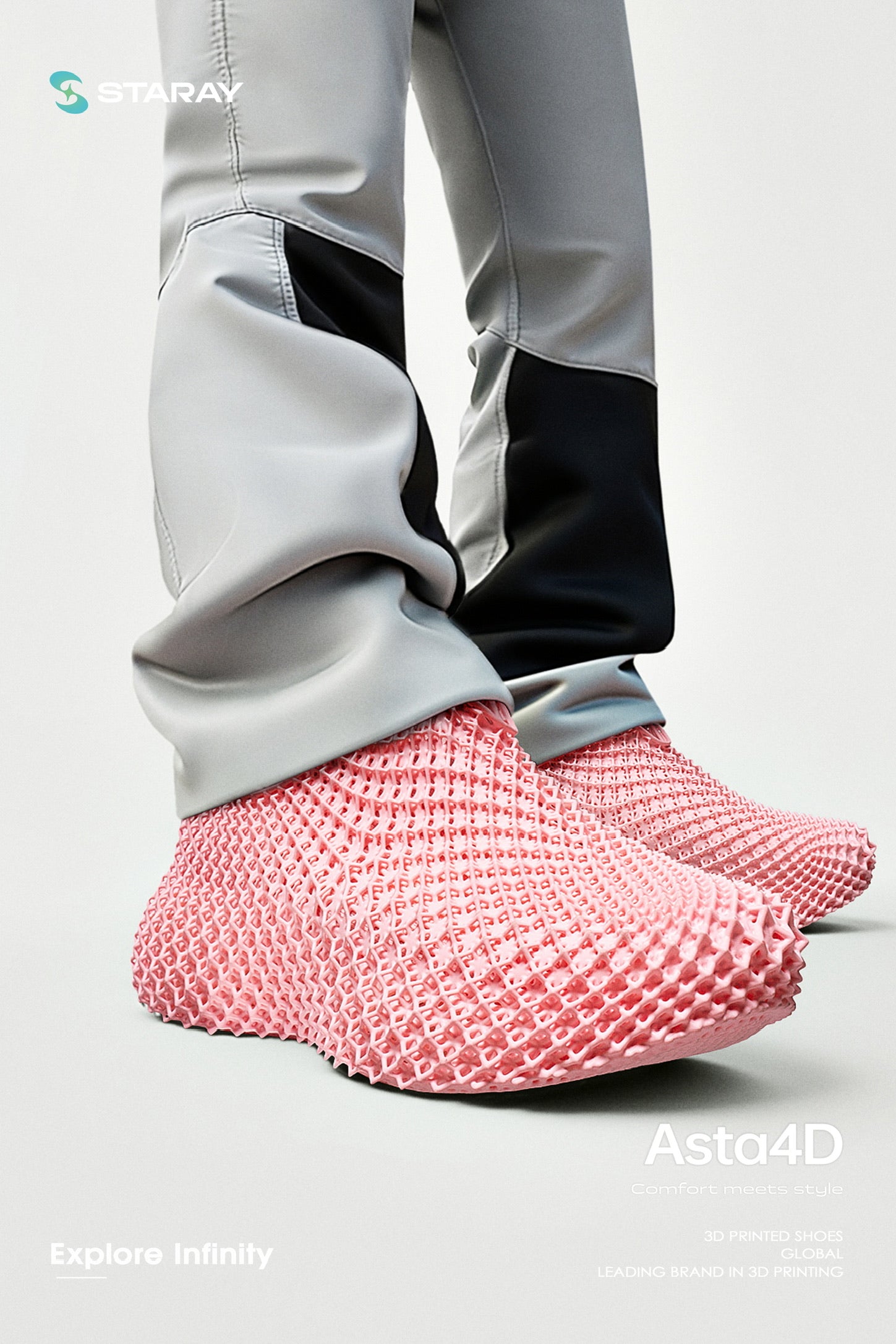 ASTA | STARAY Futuristic 3D-Printed Streetwear Sneaker-misty-pink-9